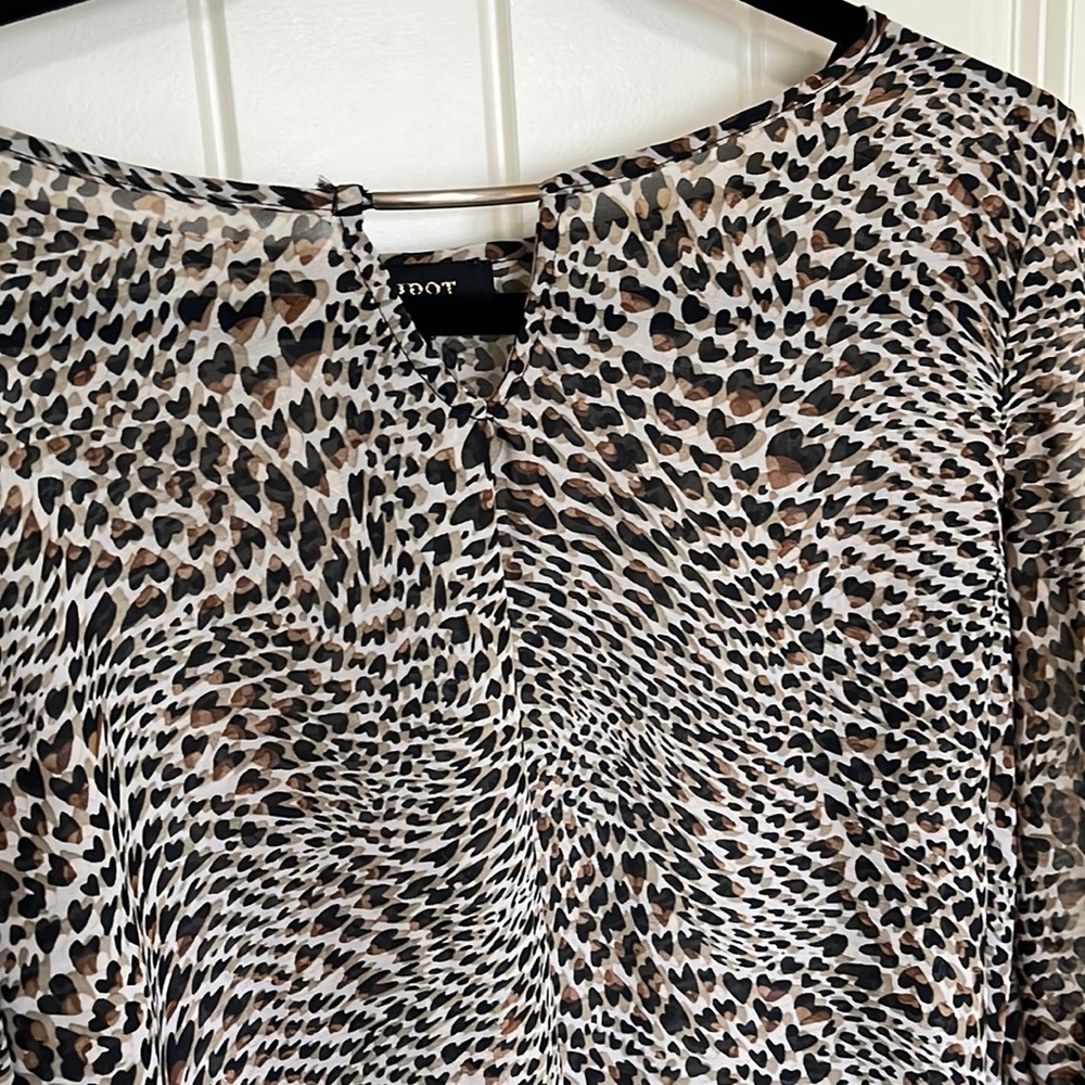Sheer leopard print blouse